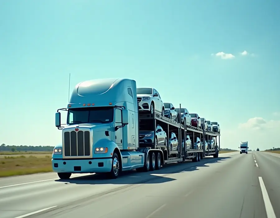 Open Carrier Shipping — Modern Car New Transport